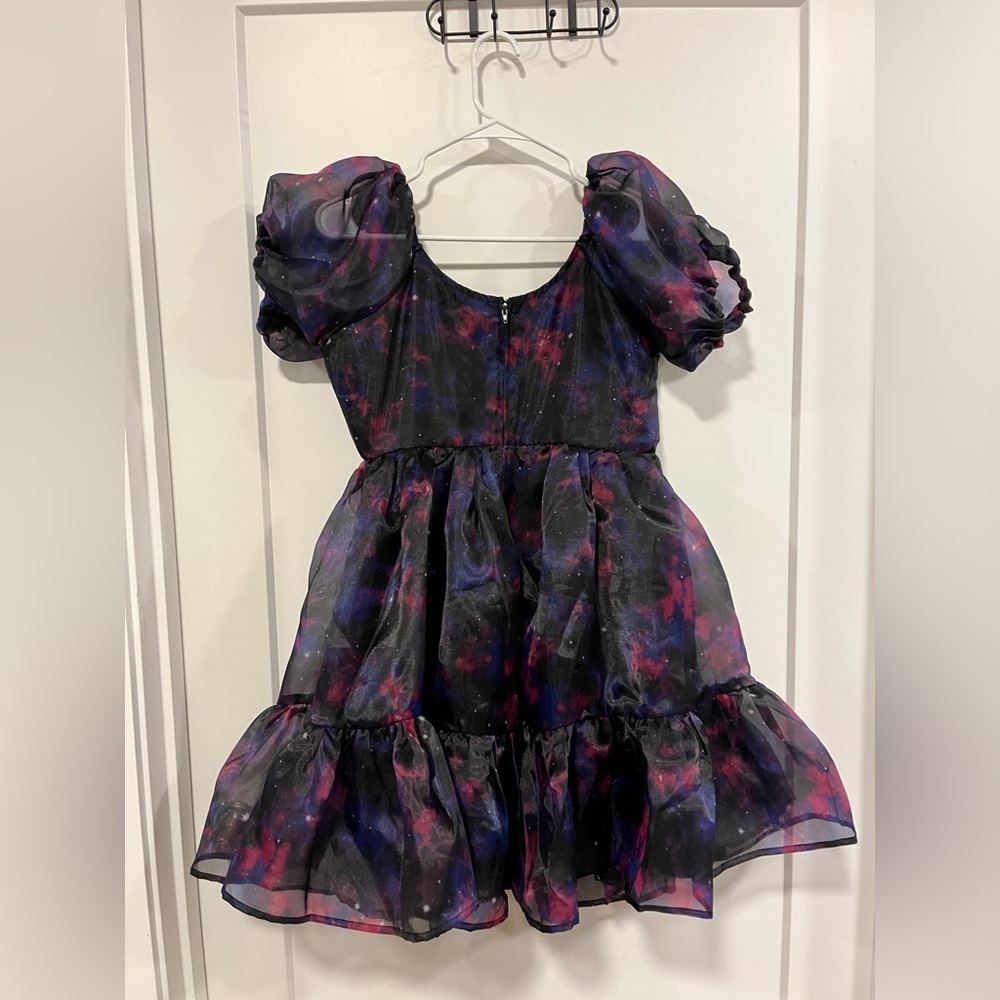 NWT Cosmic Aura Galaxy Tiered Organza Dress